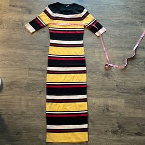 Retro 70’s look color block dress